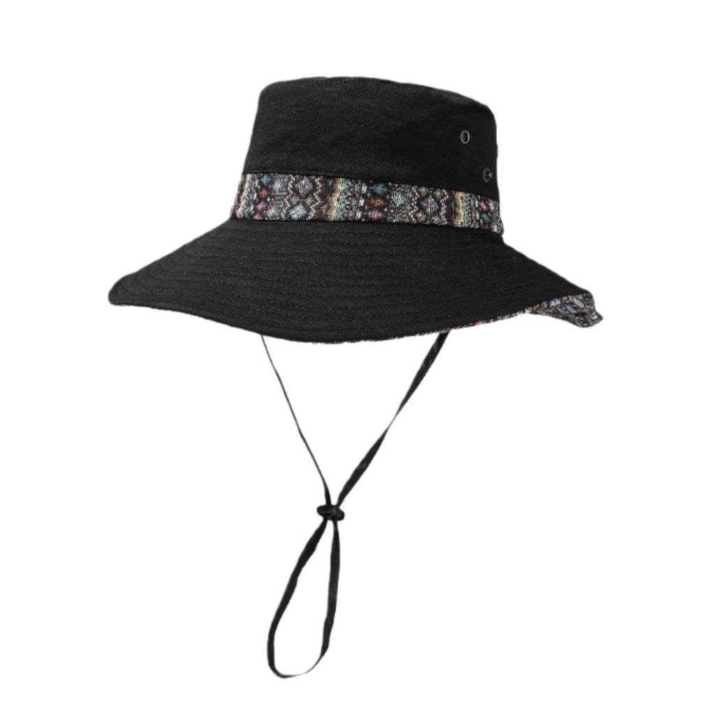 Anna-Kaci Women's Wide Brim Sun Hat with Adjustable Chin Strap Decorative Band Casual Headwear