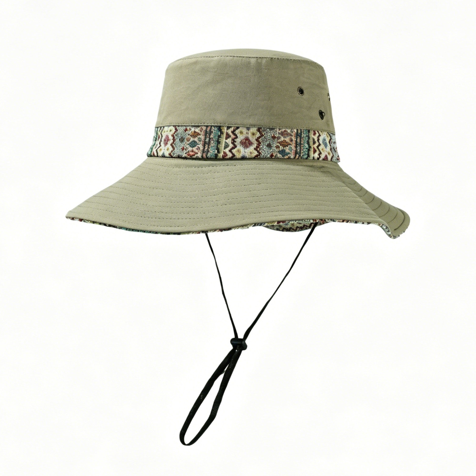 Anna-Kaci Women's Wide Brim Sun Hat with Adjustable Chin Strap Decorative Band Casual Headwear