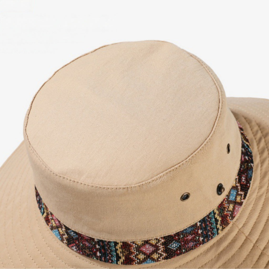 Anna-Kaci Women's Wide Brim Sun Hat with Adjustable Chin Strap Decorative Band Casual Headwear