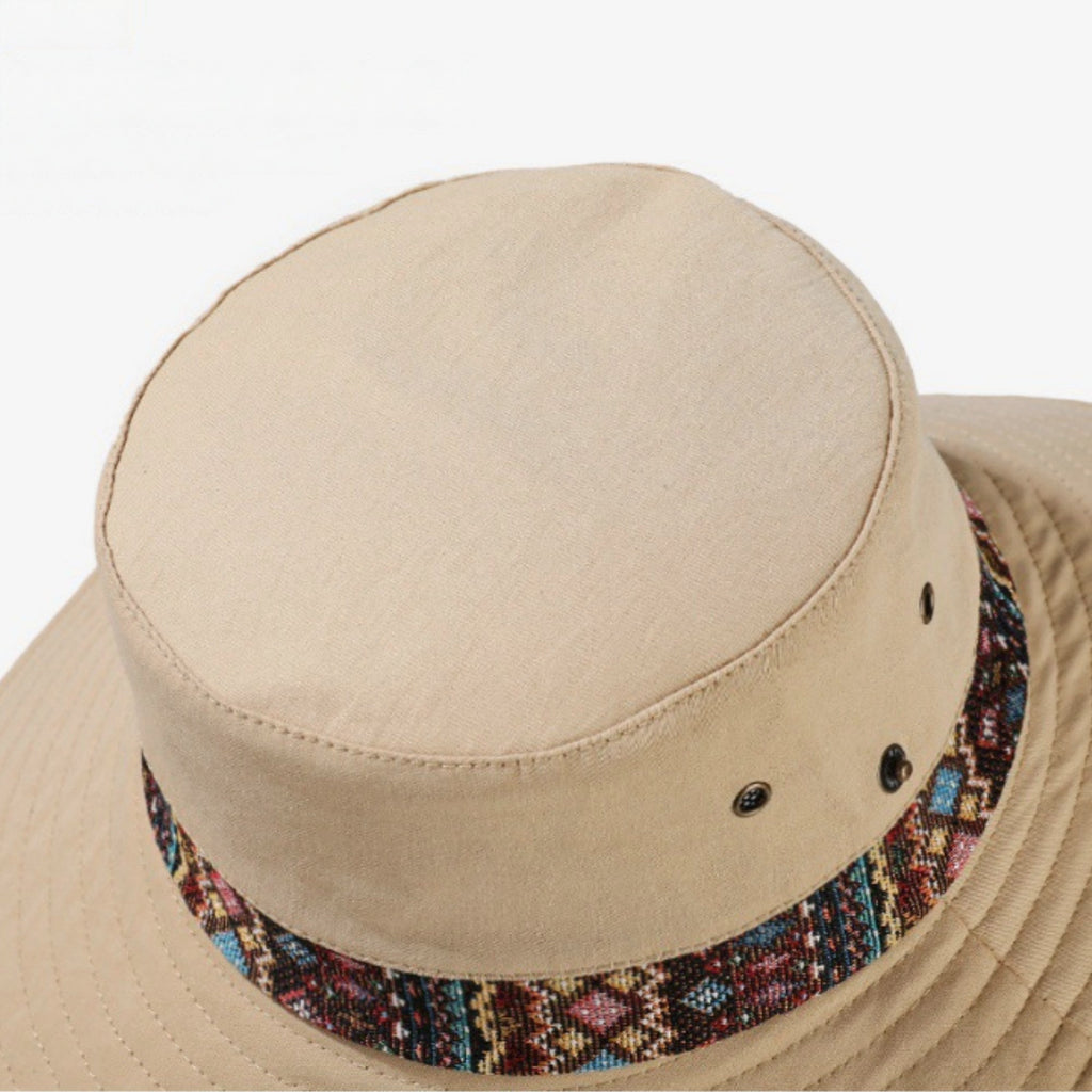 Anna-Kaci Women's Wide Brim Sun Hat with Adjustable Chin Strap Decorative Band Casual Headwear