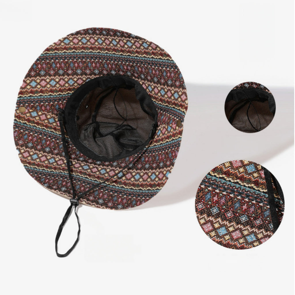 Anna-Kaci Women's Wide Brim Sun Hat with Adjustable Chin Strap Decorative Band Casual Headwear