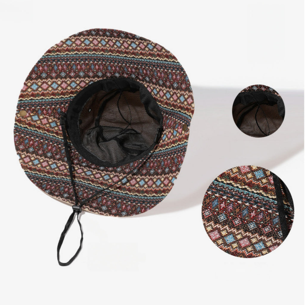 Anna-Kaci Women's Wide Brim Sun Hat with Adjustable Chin Strap Decorative Band Casual Headwear