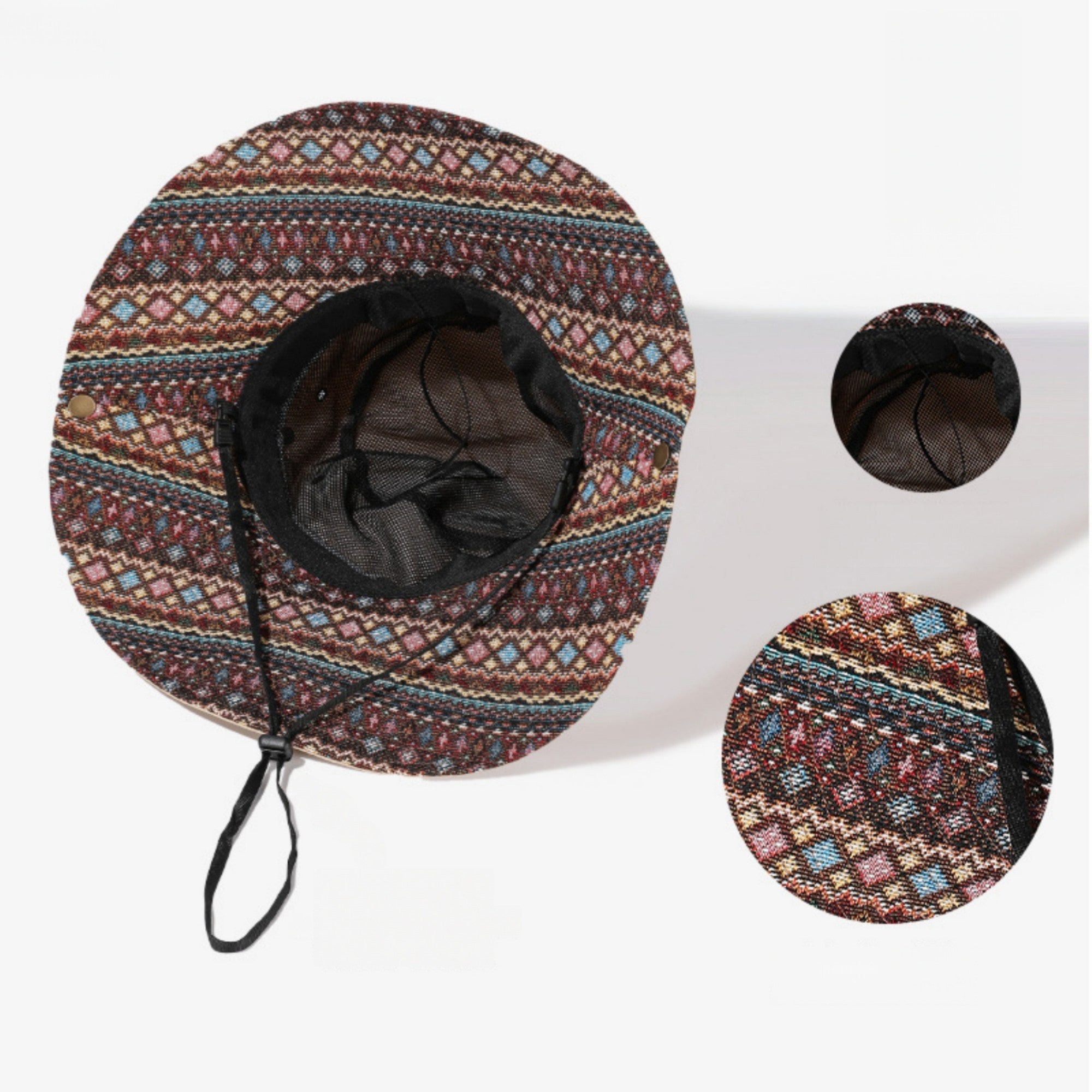 Anna-Kaci Women's Wide Brim Sun Hat with Adjustable Chin Strap Decorative Band Casual Headwear
