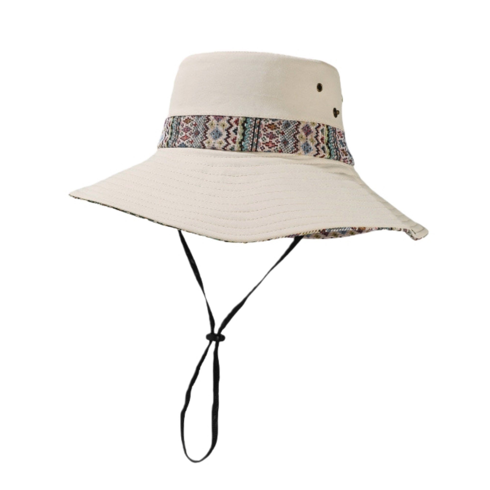 Anna-Kaci Women's Wide Brim Sun Hat with Adjustable Chin Strap Decorative Band Casual Headwear