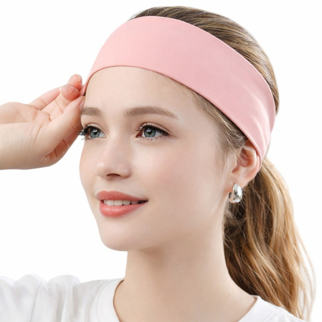 Anna-Kaci Women's Wide Stretch Sports Headband Soft Elastic Fabric Comfortable Secure Fit Hair Accessory
