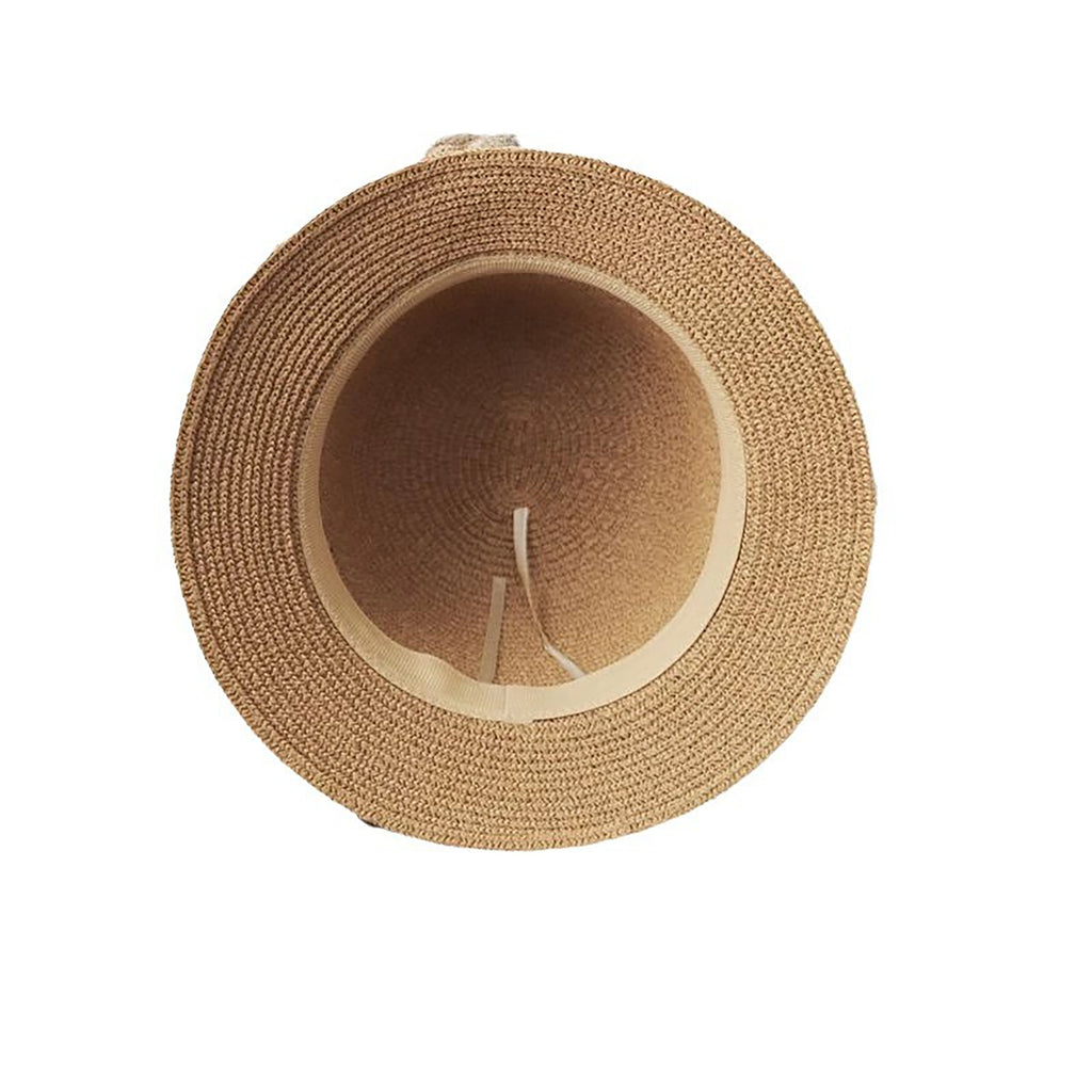 Anna-Kaci Womens Straw Cloche Sun Hat with Wide Brim and Decorative Bow