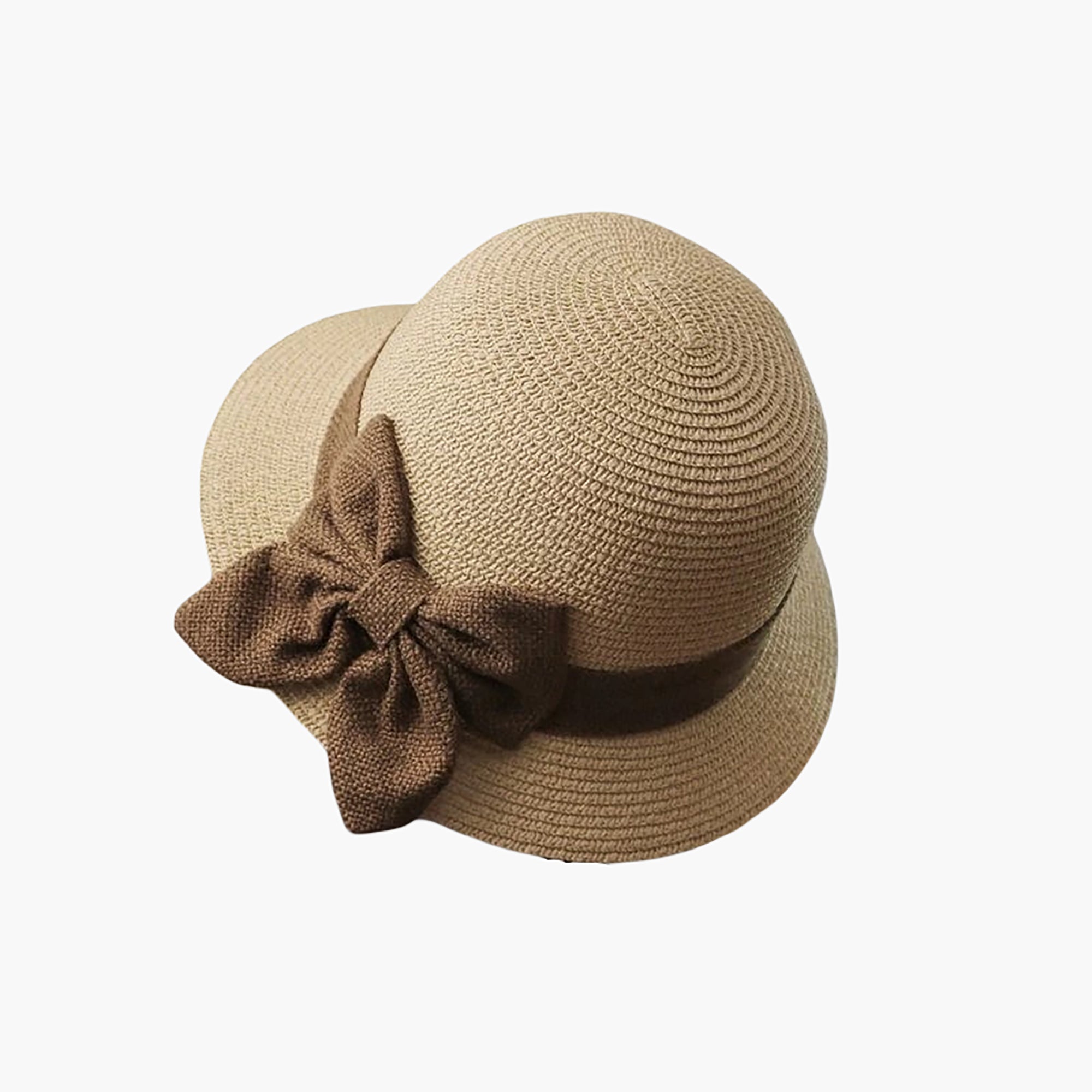 Anna-Kaci Womens Straw Cloche Sun Hat with Wide Brim and Decorative Bow