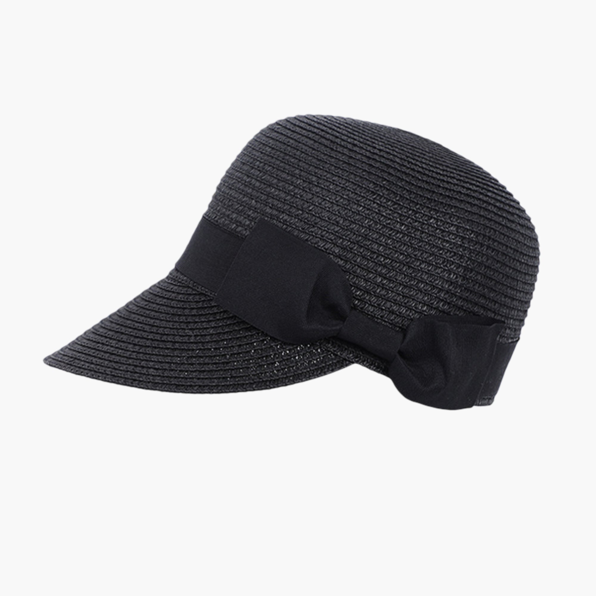 Anna-Kaci Womens Woven Straw Visor Hat with Bow Detail Breathable Lightweight