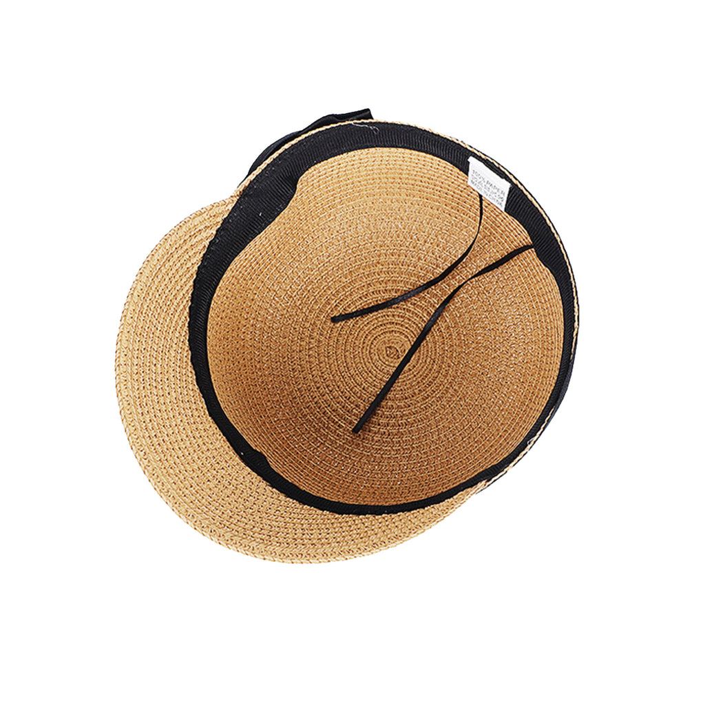 Anna-Kaci Womens Woven Straw Visor Hat with Bow Detail Breathable Lightweight