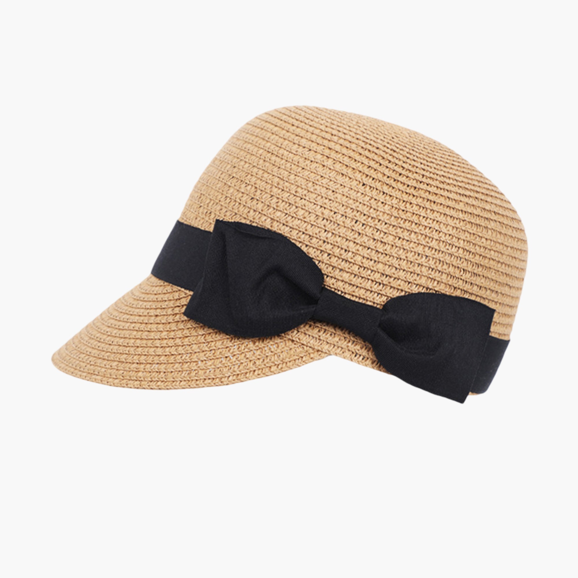 Anna-Kaci Womens Woven Straw Visor Hat with Bow Detail Breathable Lightweight