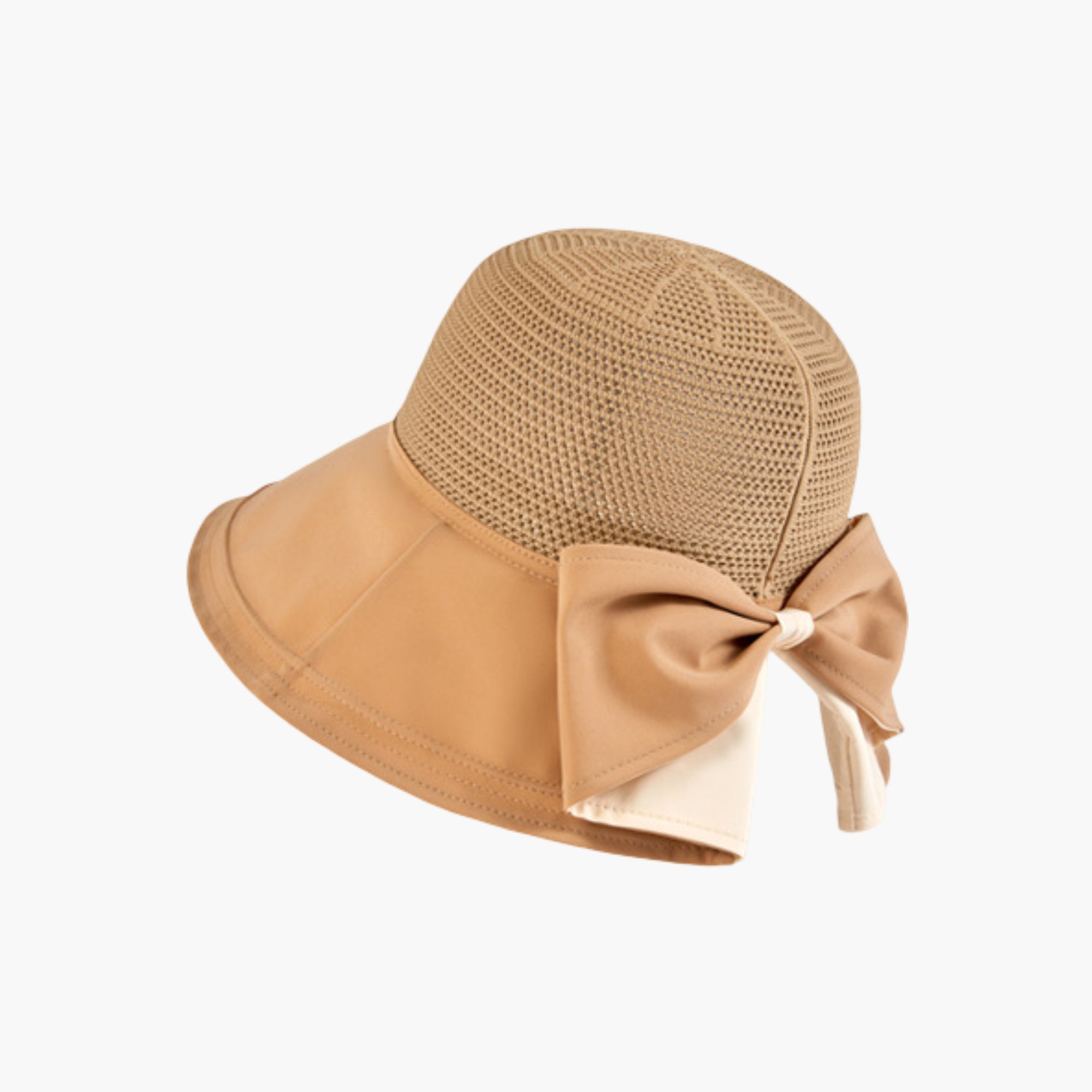 Anna-Kaci Womens Wide Brim Sun Hat with Breathable Weave and Bow Detail