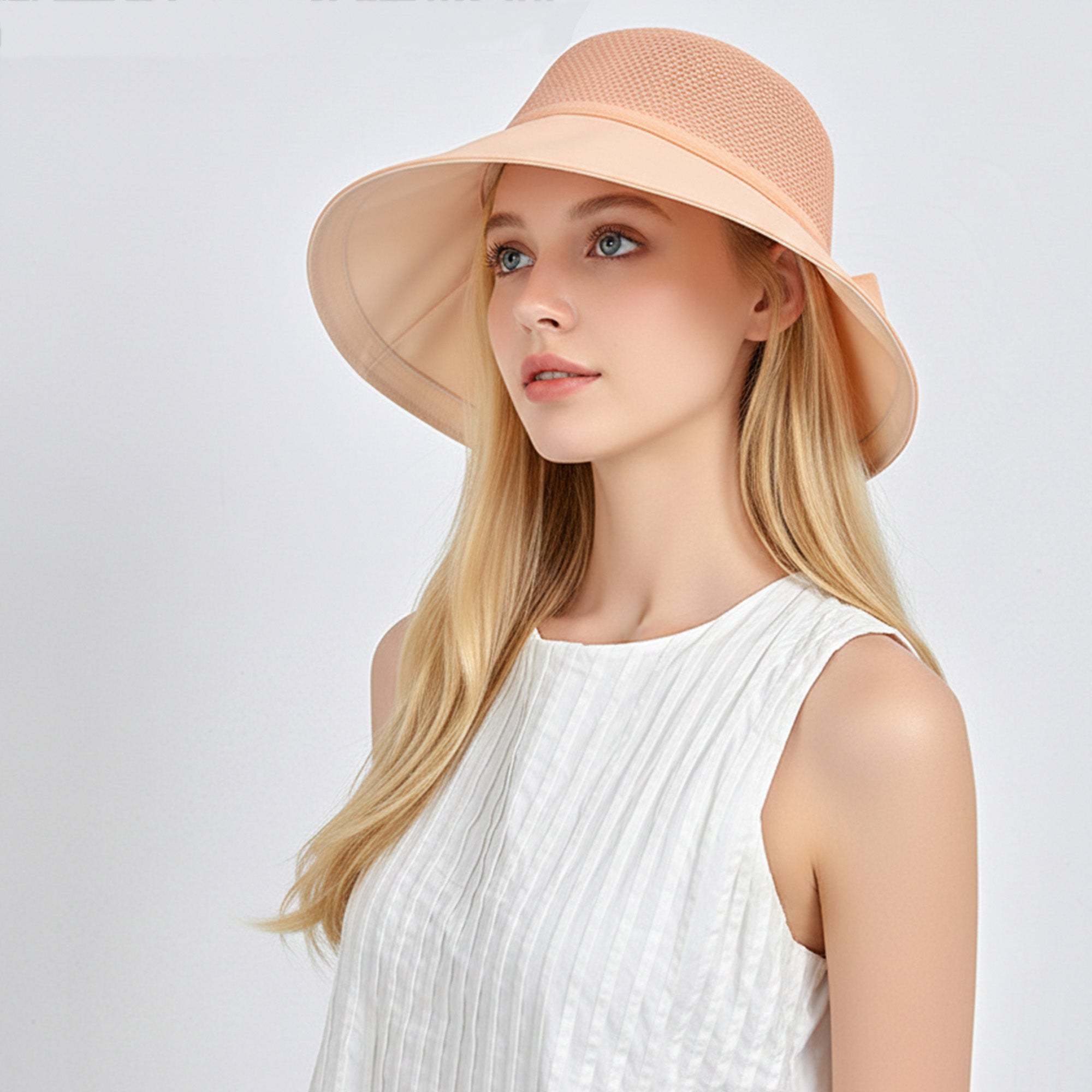 Anna-Kaci Womens Wide Brim Sun Hat with Breathable Weave and Bow Detail