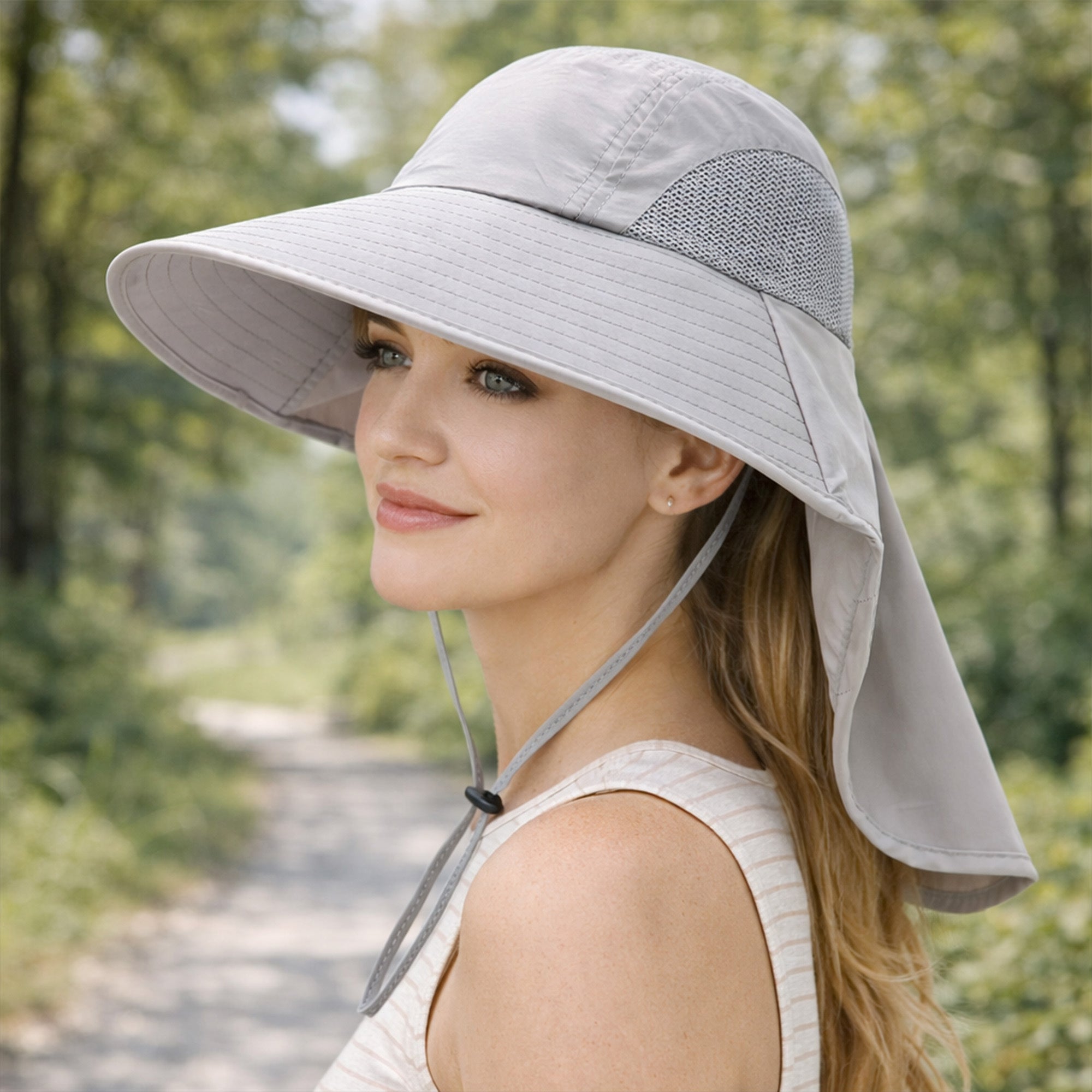 Anna-Kaci Wide Brim Sun Hat with Neck Flap UV Protection Lightweight Breathable Outdoor Hat