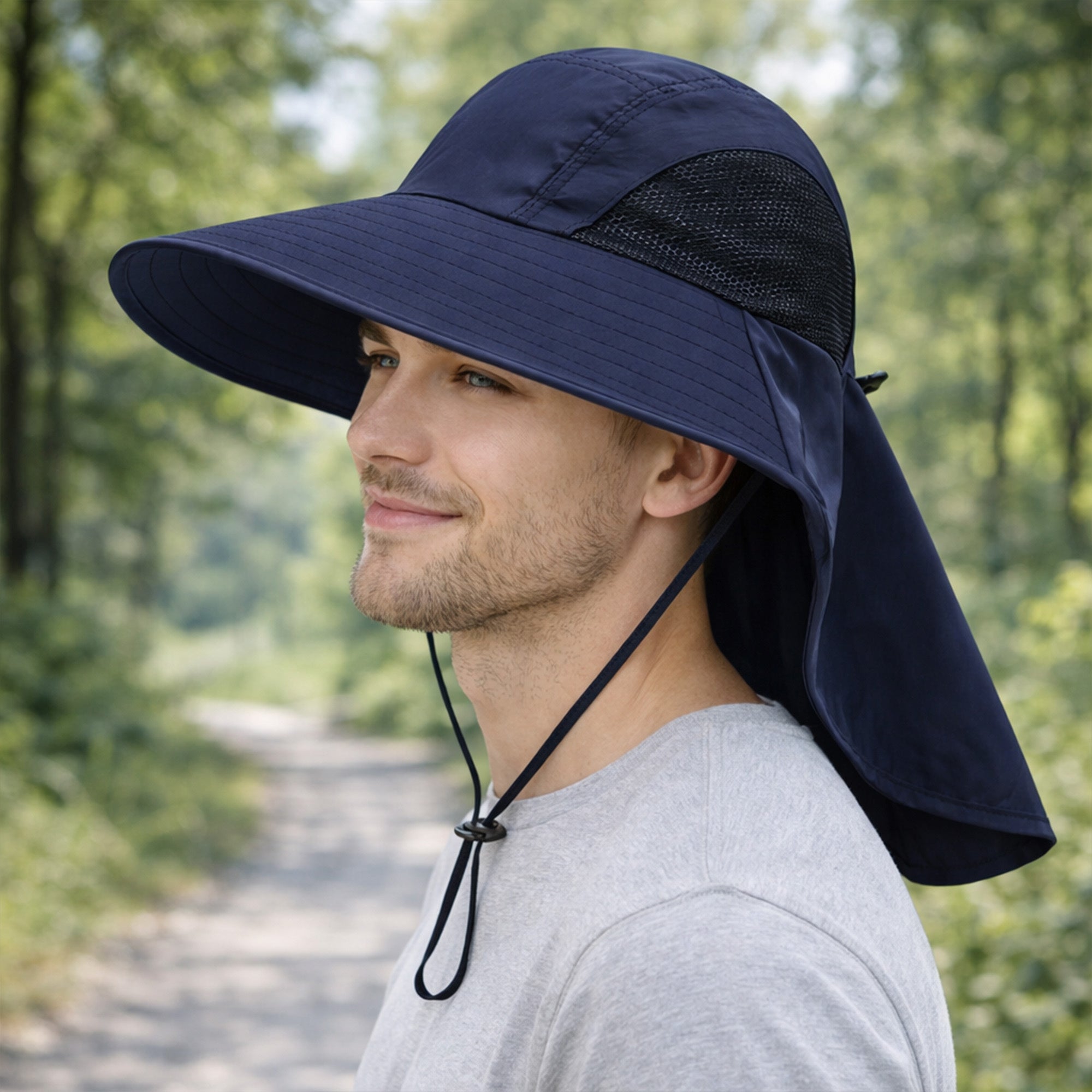 Anna-Kaci Wide Brim Sun Hat with Neck Flap UV Protection Lightweight Breathable Outdoor Hat