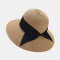 Anna-Kaci Womens Wide Brim Straw Sun Hat with Ribbon Bow Lightweight Packable Design