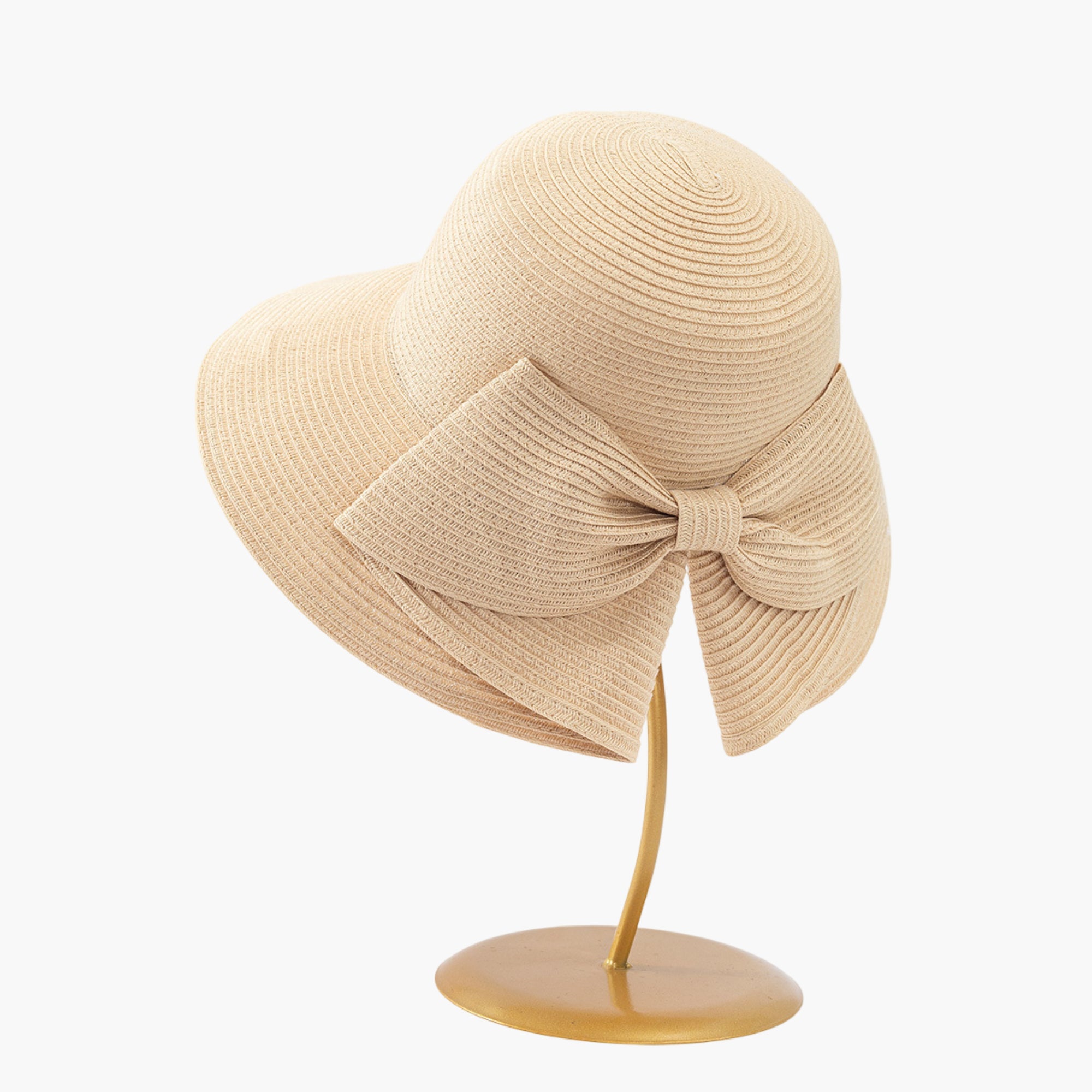 Anna-Kaci Womens Wide Brim Straw Sun Hat with Oversized Bow Detail and Adjustable Inner Band