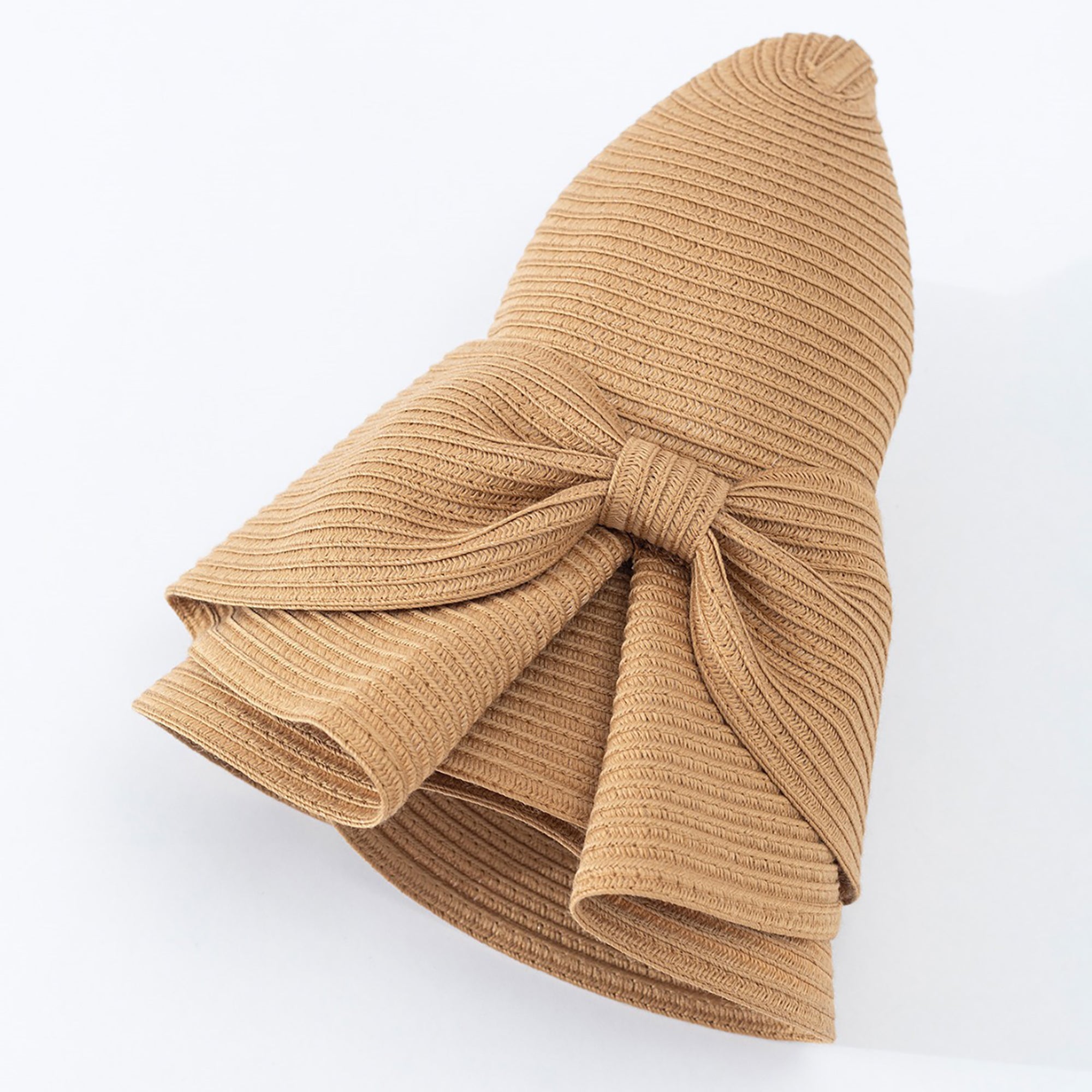 Anna-Kaci Womens Wide Brim Straw Sun Hat with Oversized Bow Detail and Adjustable Inner Band
