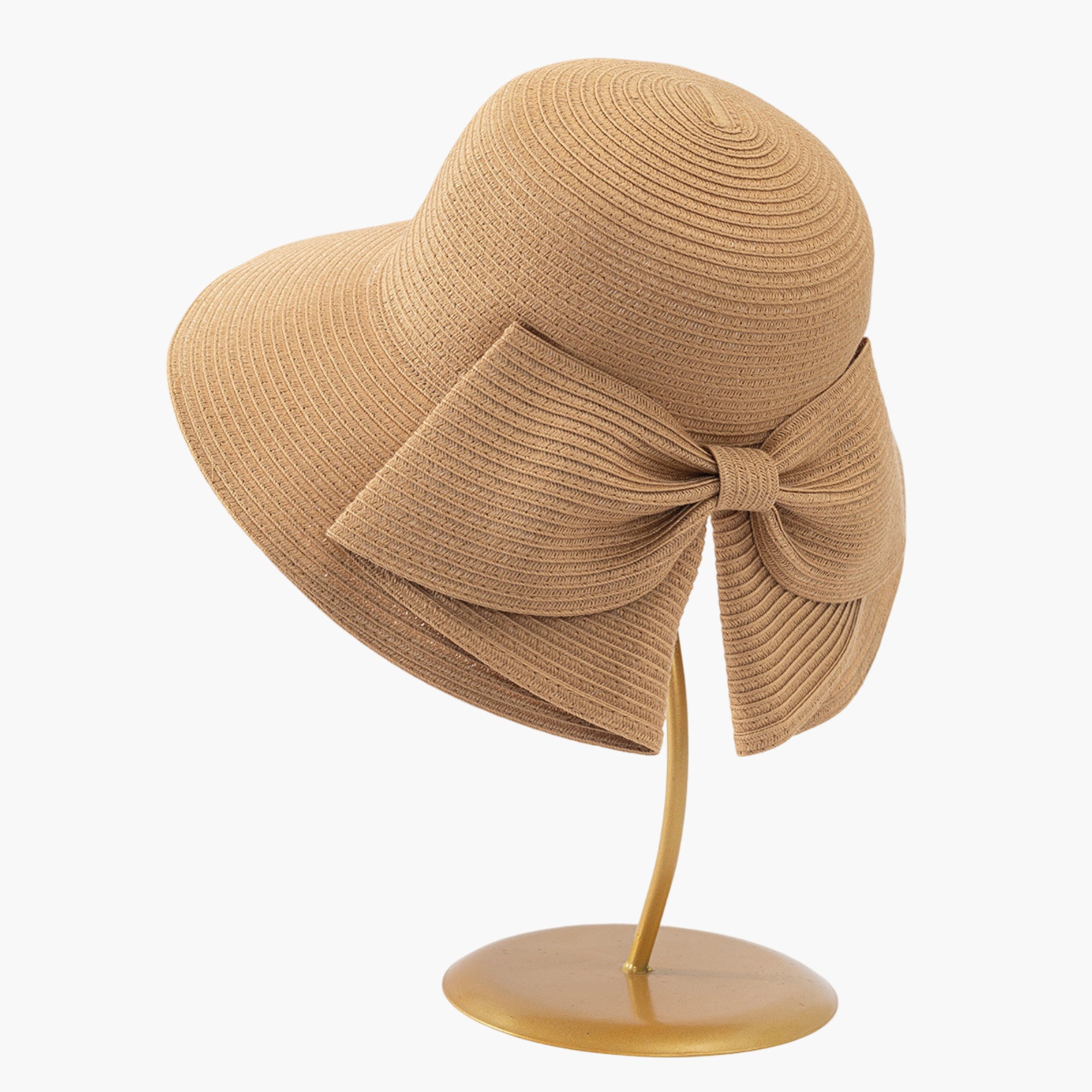 Anna-Kaci Womens Wide Brim Straw Sun Hat with Oversized Bow Detail and Adjustable Inner Band
