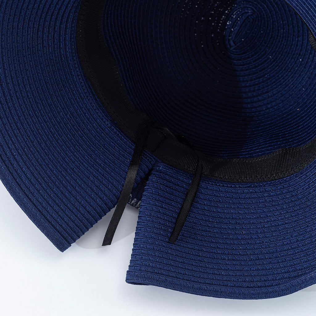 Anna-Kaci Womens Wide Brim Straw Sun Hat with Oversized Bow Detail and Adjustable Inner Band