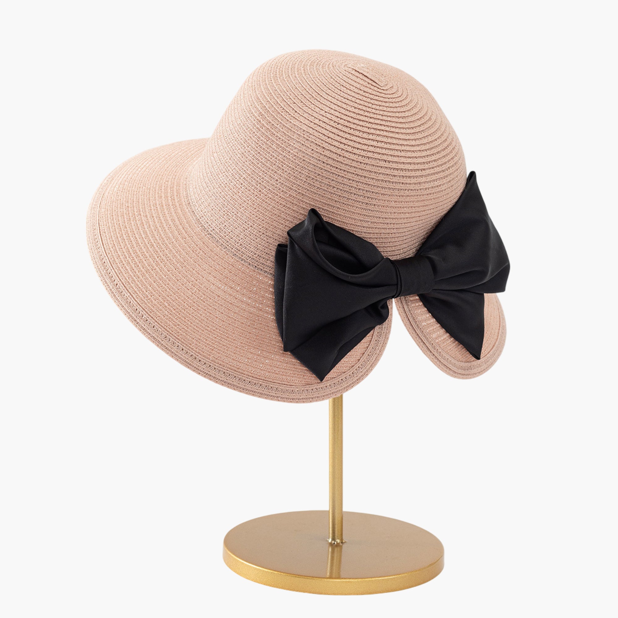 Anna-Kaci Womens Elegant Straw Sun Hat with Soft Bow Detail