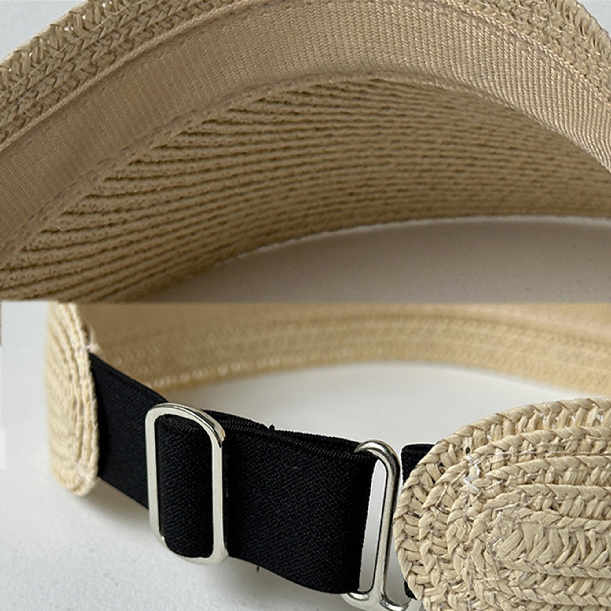 Anna-Kaci Womens Wide Brim Straw Fringe Sun Visor with Adjustable Elastic Back