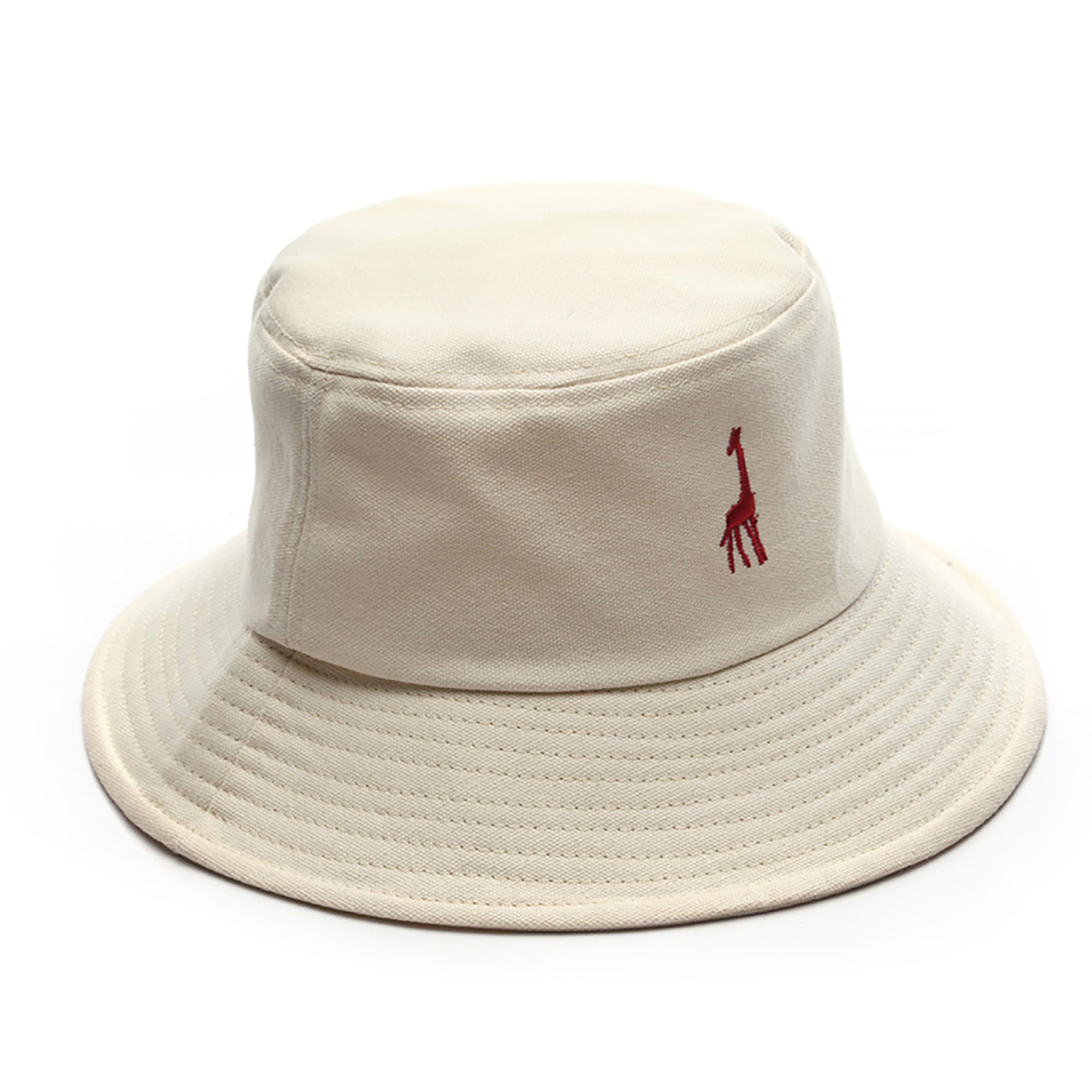 Anna-Kaci Cotton Bucket Hat with Embroidered Giraffe Casual Sun Hat