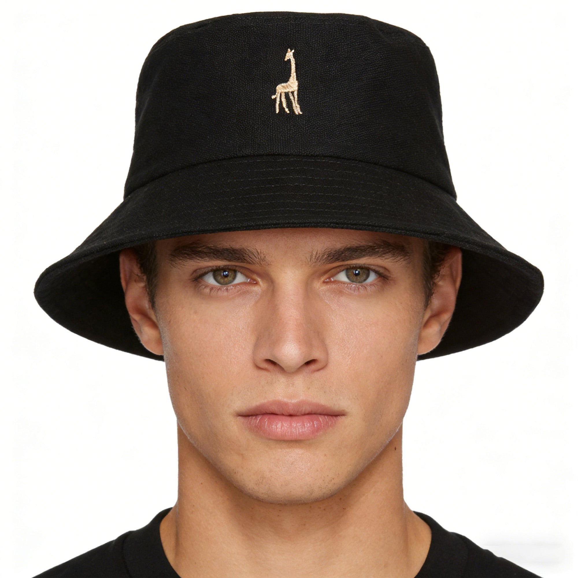 Anna-Kaci Cotton Bucket Hat with Embroidered Giraffe Casual Sun Hat