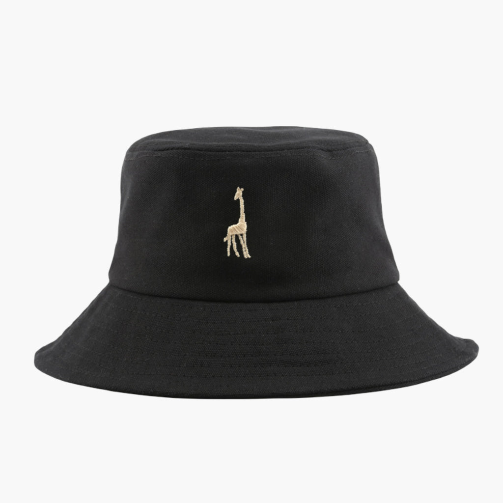 Anna-Kaci Cotton Bucket Hat with Embroidered Giraffe Casual Sun Hat