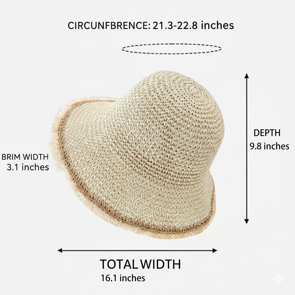 Anna-Kaci Womens Packable Straw Sun Hat Breathable Summer Beach Travel Hat