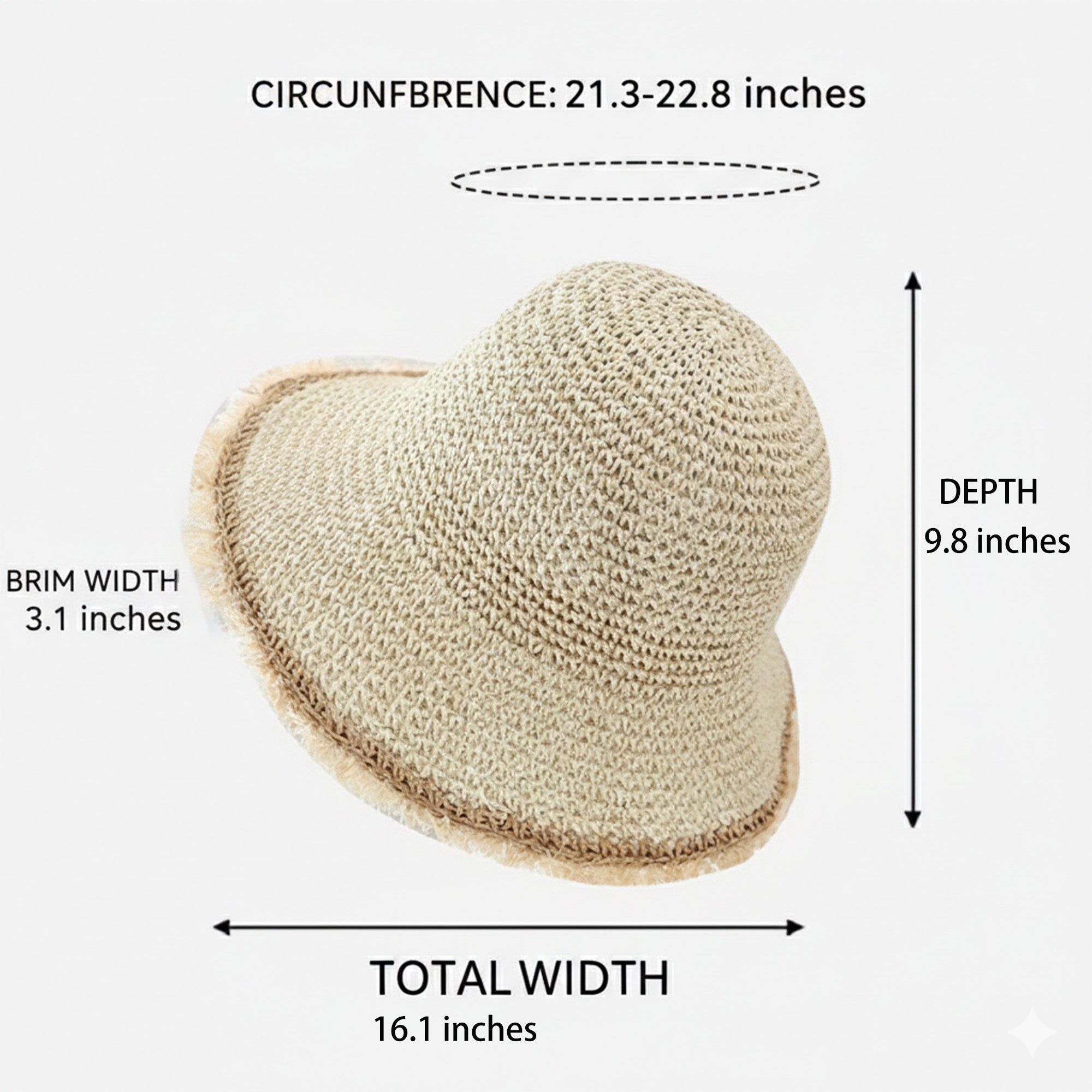 Anna-Kaci Womens Packable Straw Sun Hat Breathable Summer Beach Travel Hat