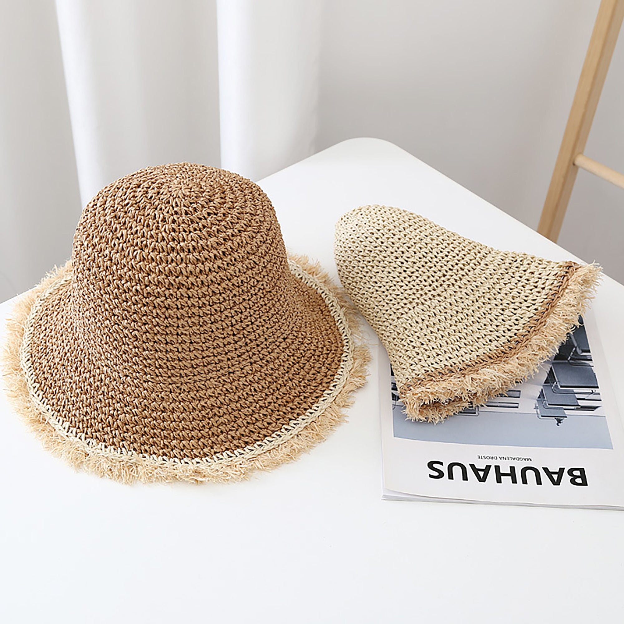 Anna-Kaci Womens Packable Straw Sun Hat Breathable Summer Beach Travel Hat