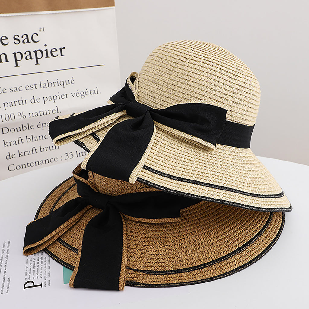 Anna-Kaci Womens Straw Sun Hat with Bow Detail Lightweight Breathable Summer Beach Hat
