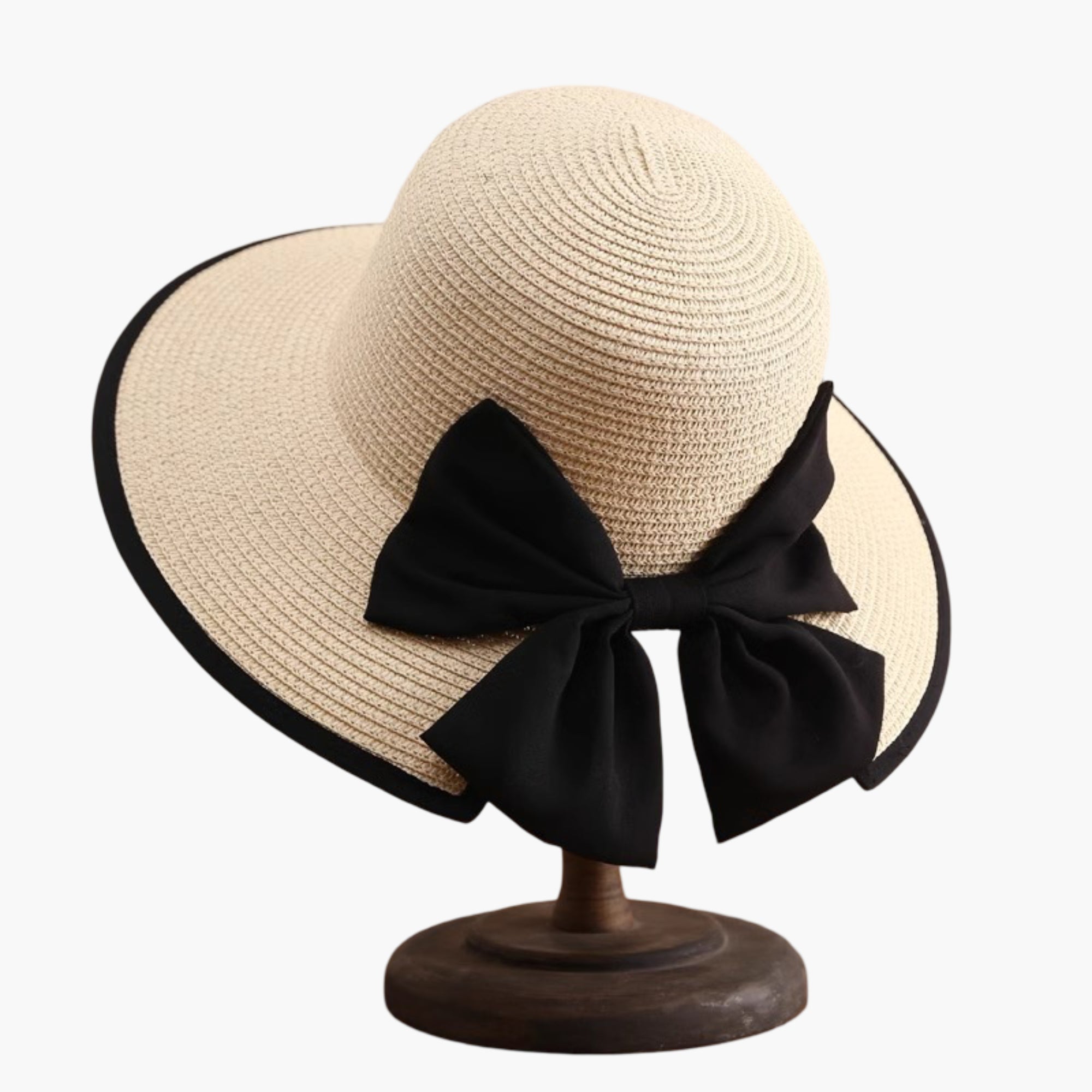 Anna-Kaci Women Wide Brim Straw Sun Hat with Bow Detail Summer Protection