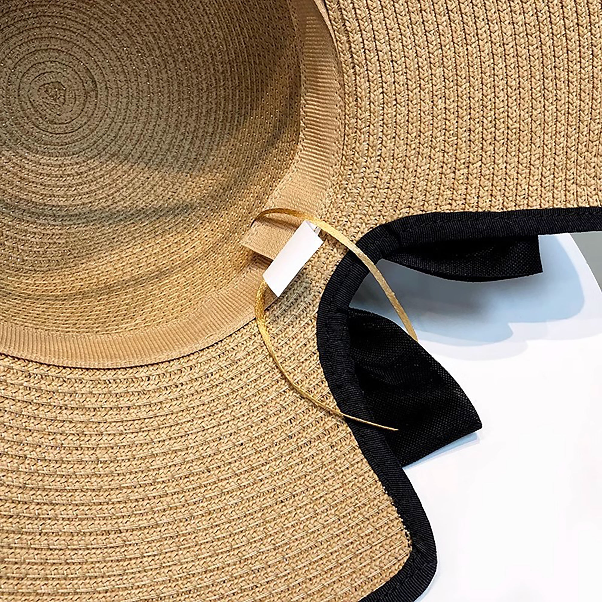 Anna-Kaci Women Wide Brim Straw Sun Hat with Bow Detail Summer Protection