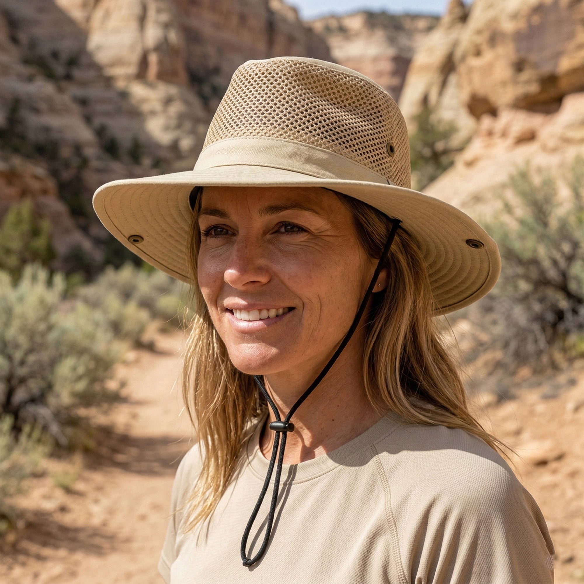 Anna-Kaci Wide Brim Mesh Sun Hat Lightweight Breathable Outdoor Fishing Hiking Safari Hat