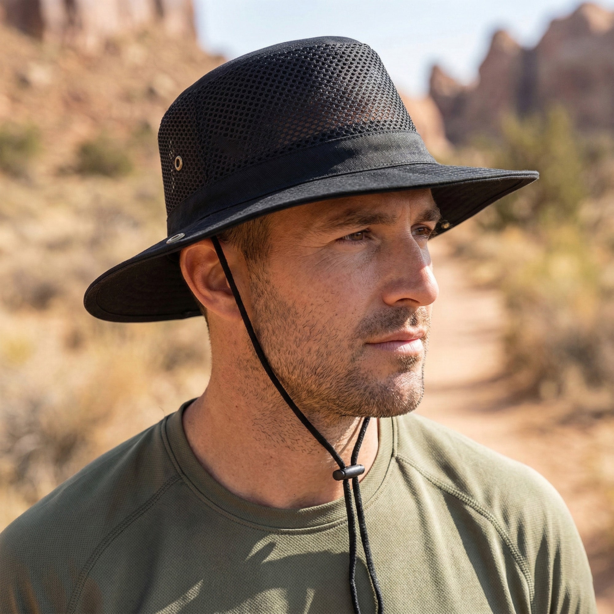 Anna-Kaci Wide Brim Mesh Sun Hat Lightweight Breathable Outdoor Fishing Hiking Safari Hat