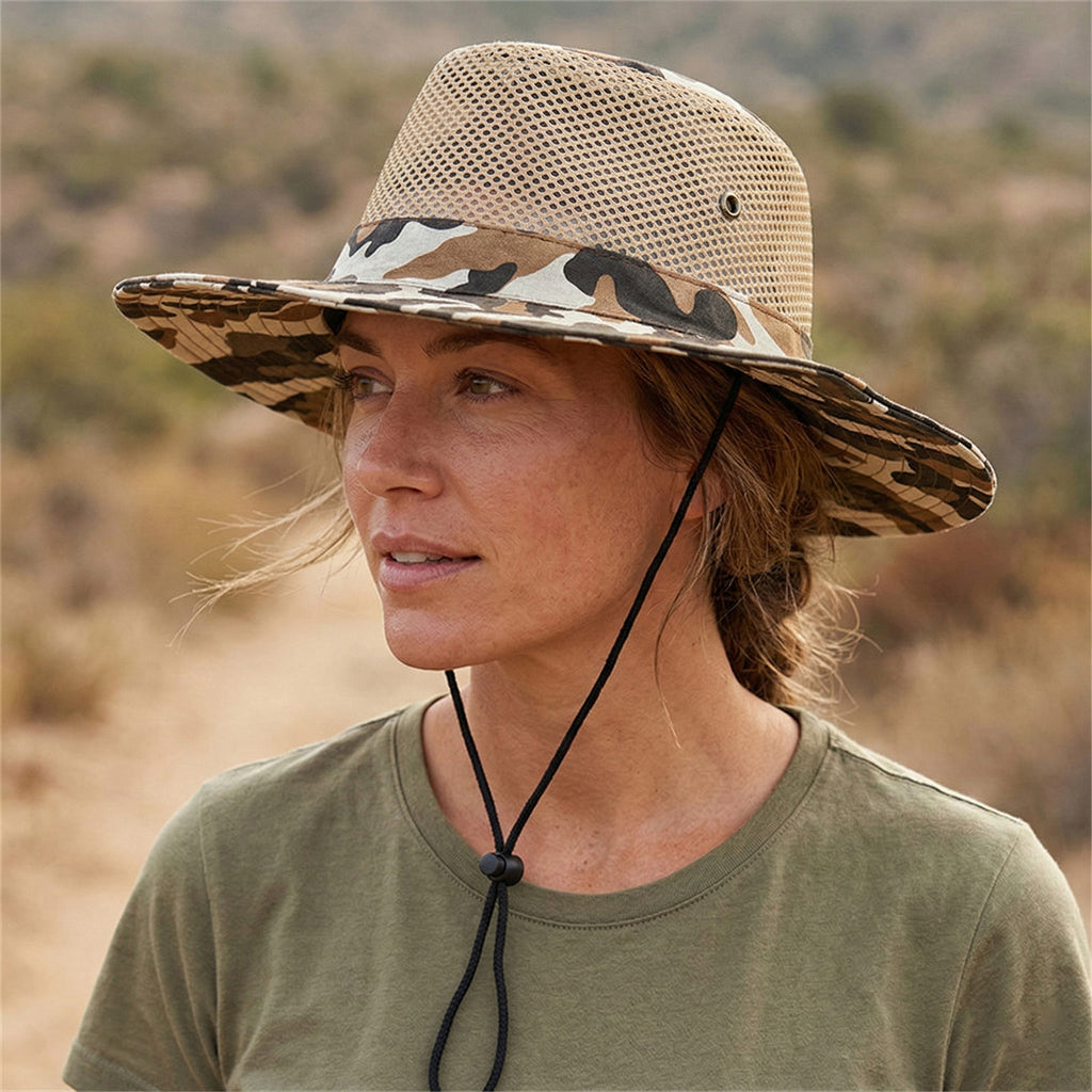 Anna-Kaci Wide Brim Mesh Sun Hat Lightweight Breathable Outdoor Fishing Hiking Safari Hat