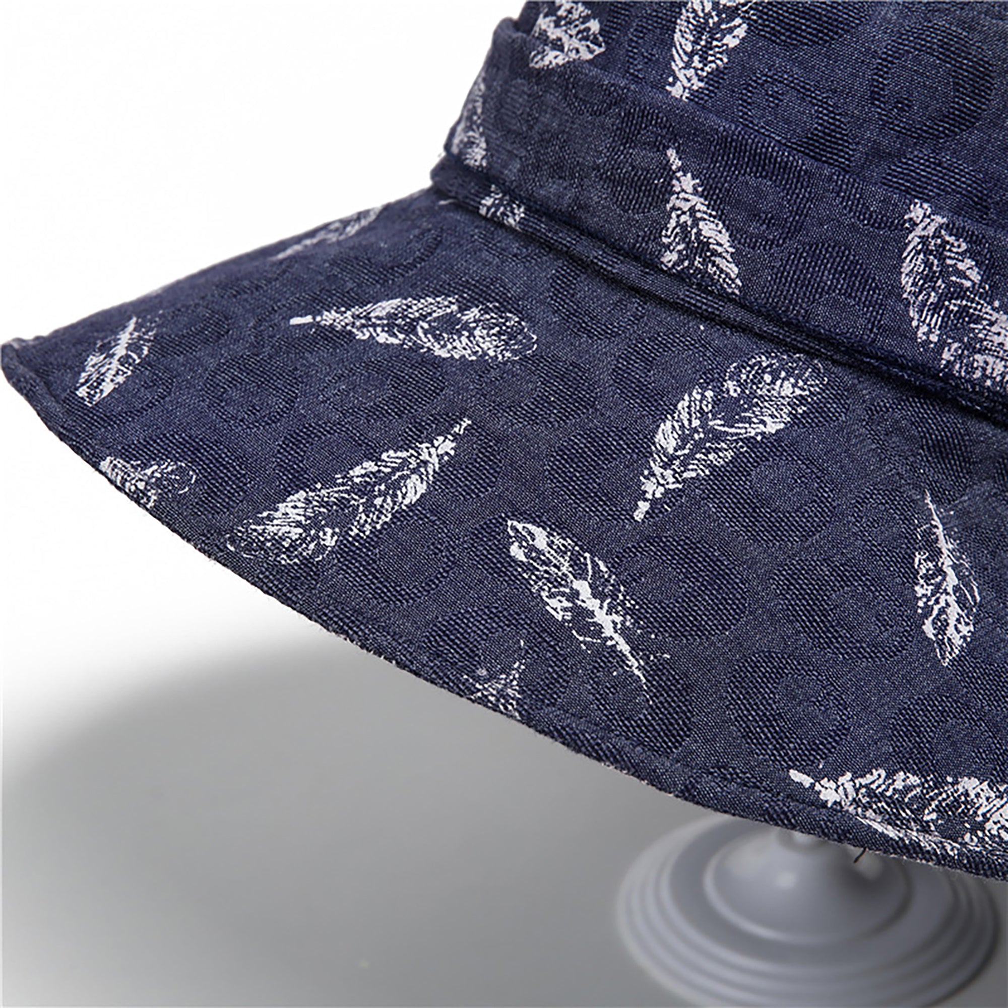 Anna-Kaci Womens Wide Brim Feather Print Sun Hat Summer Outdoor Travel Hat