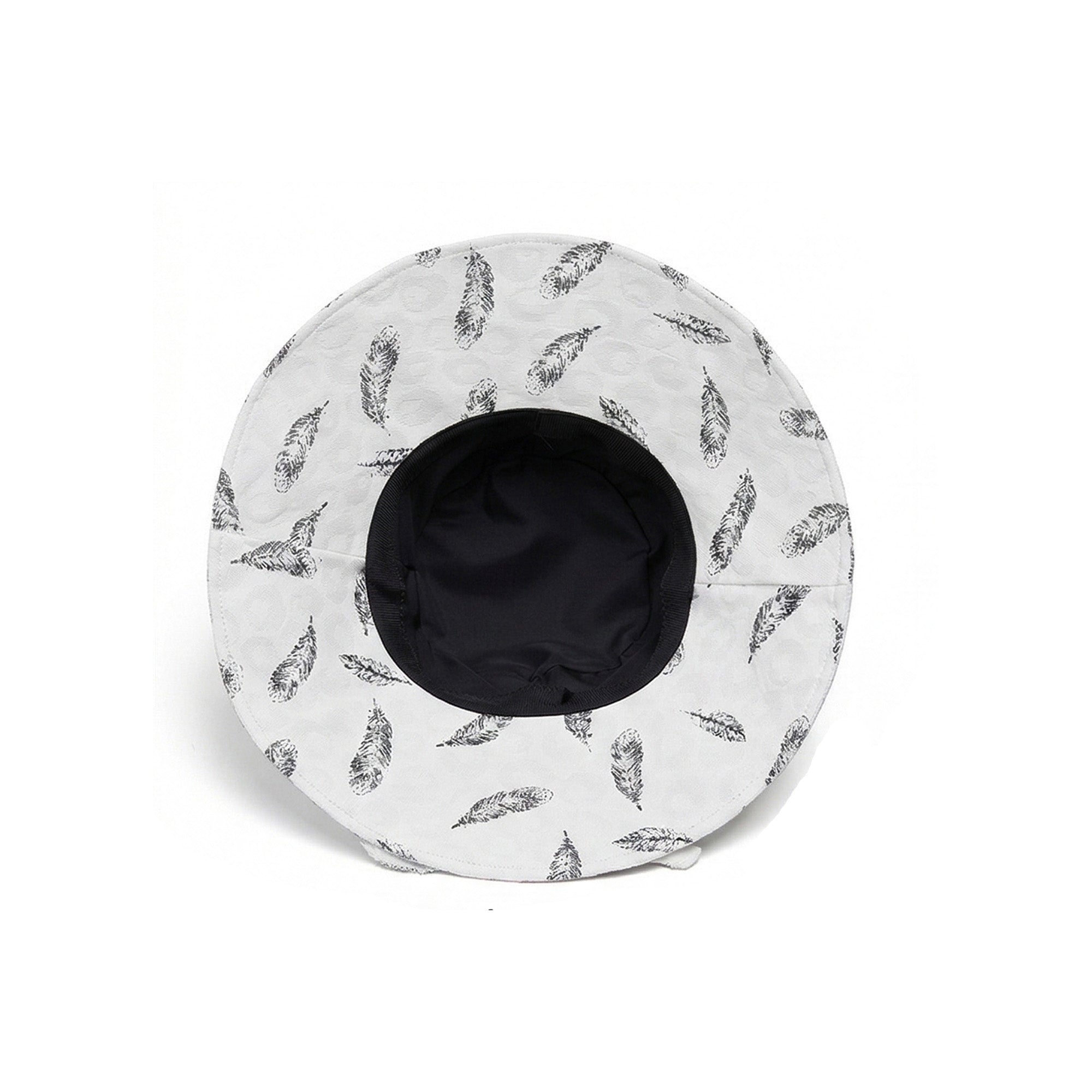 Anna-Kaci Womens Wide Brim Feather Print Sun Hat Summer Outdoor Travel Hat