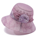 Anna-Kaci Womens Wide Brim Floral Mesh Sun Hat Elegant Summer Dressy Garden Party Hat