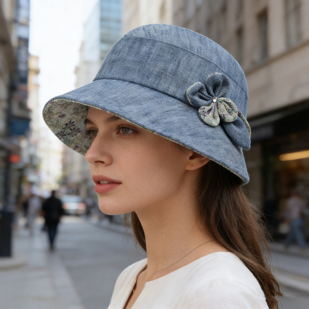 Anna-Kaci Womens Wide Brim Summer Sun Hat Lightweight Linen Style Bucket Hat