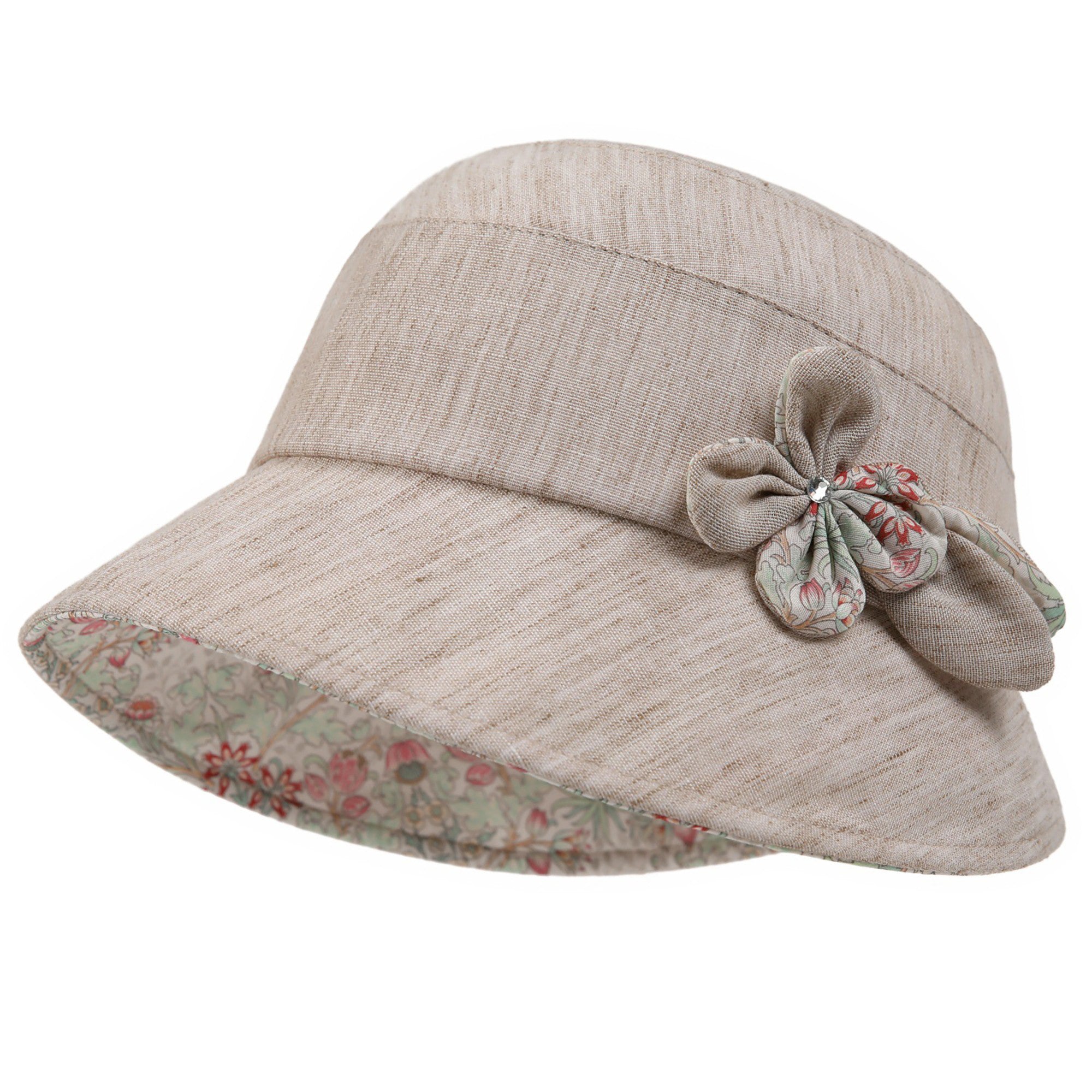 Anna-Kaci Womens Wide Brim Summer Sun Hat Lightweight Linen Style Bucket Hat