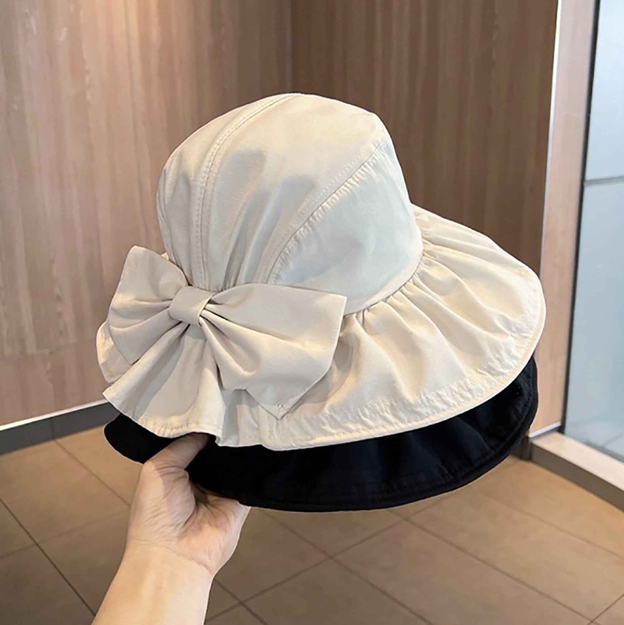 Anna-Kaci Womens Sun Hat with Large Bow Lightweight Summer Bucket Hat Outdoor Travel Hat