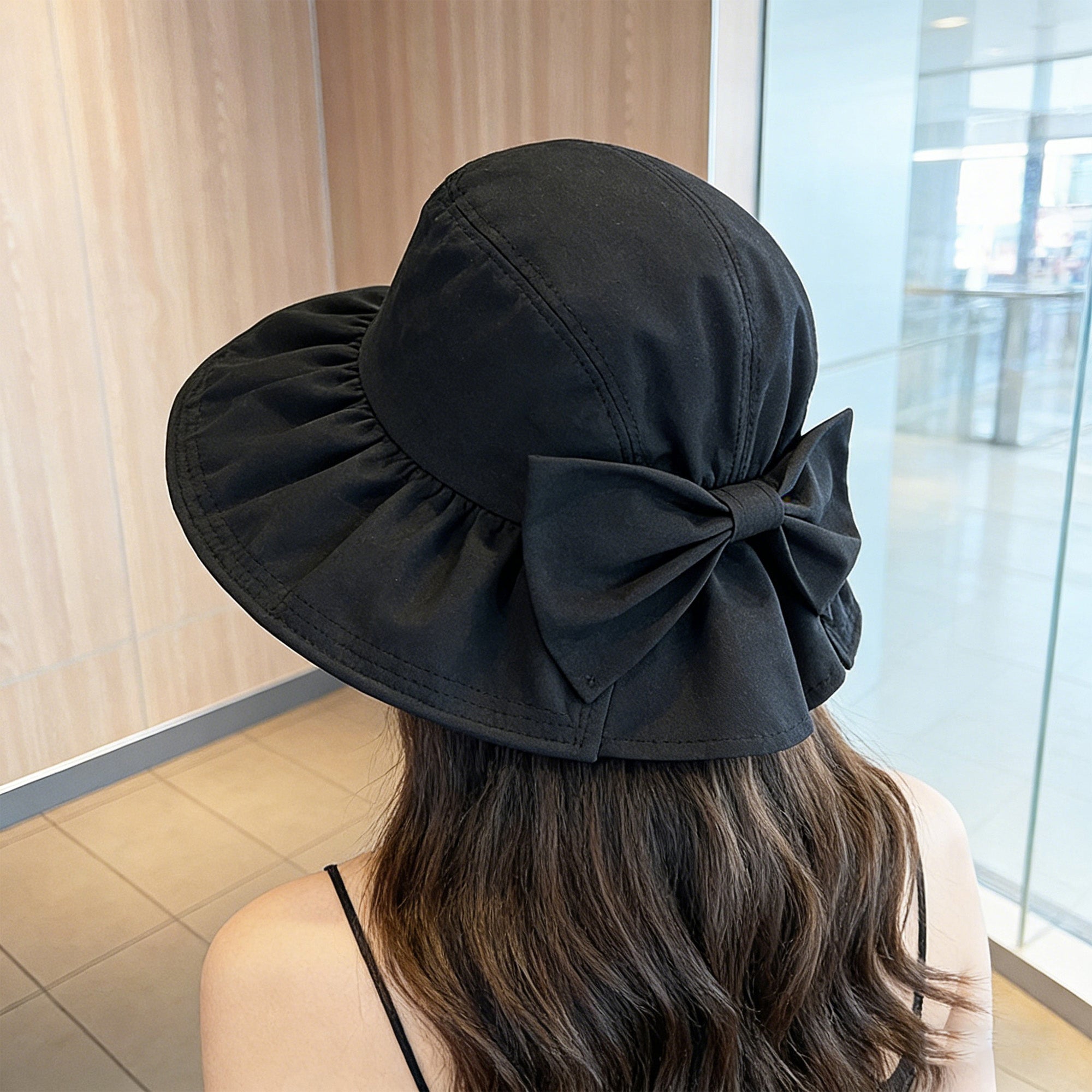 Anna-Kaci Womens Sun Hat with Large Bow Lightweight Summer Bucket Hat Outdoor Travel Hat