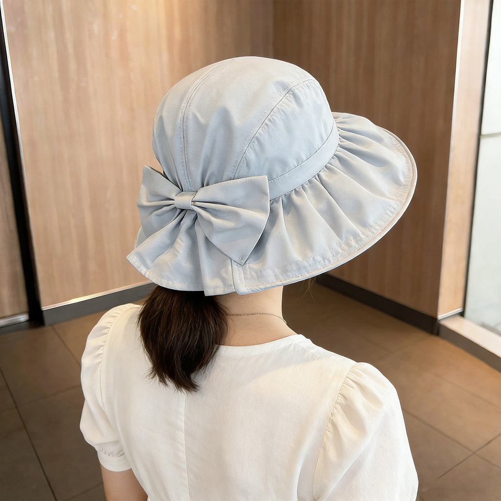 Anna-Kaci Womens Sun Hat with Large Bow Lightweight Summer Bucket Hat Outdoor Travel Hat