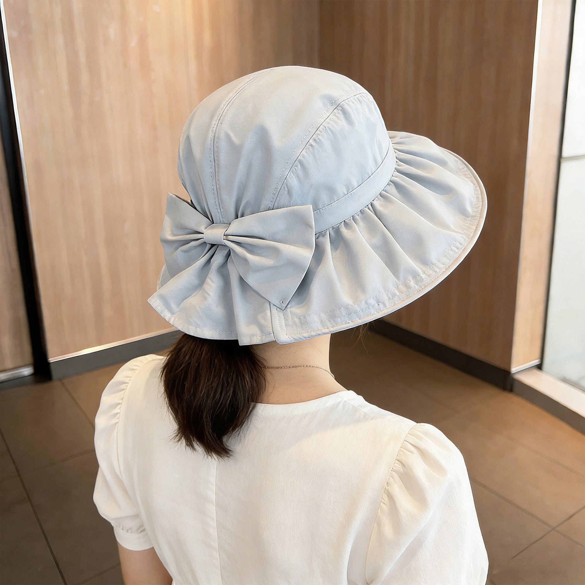 Anna-Kaci Womens Sun Hat with Large Bow Lightweight Summer Bucket Hat Outdoor Travel Hat
