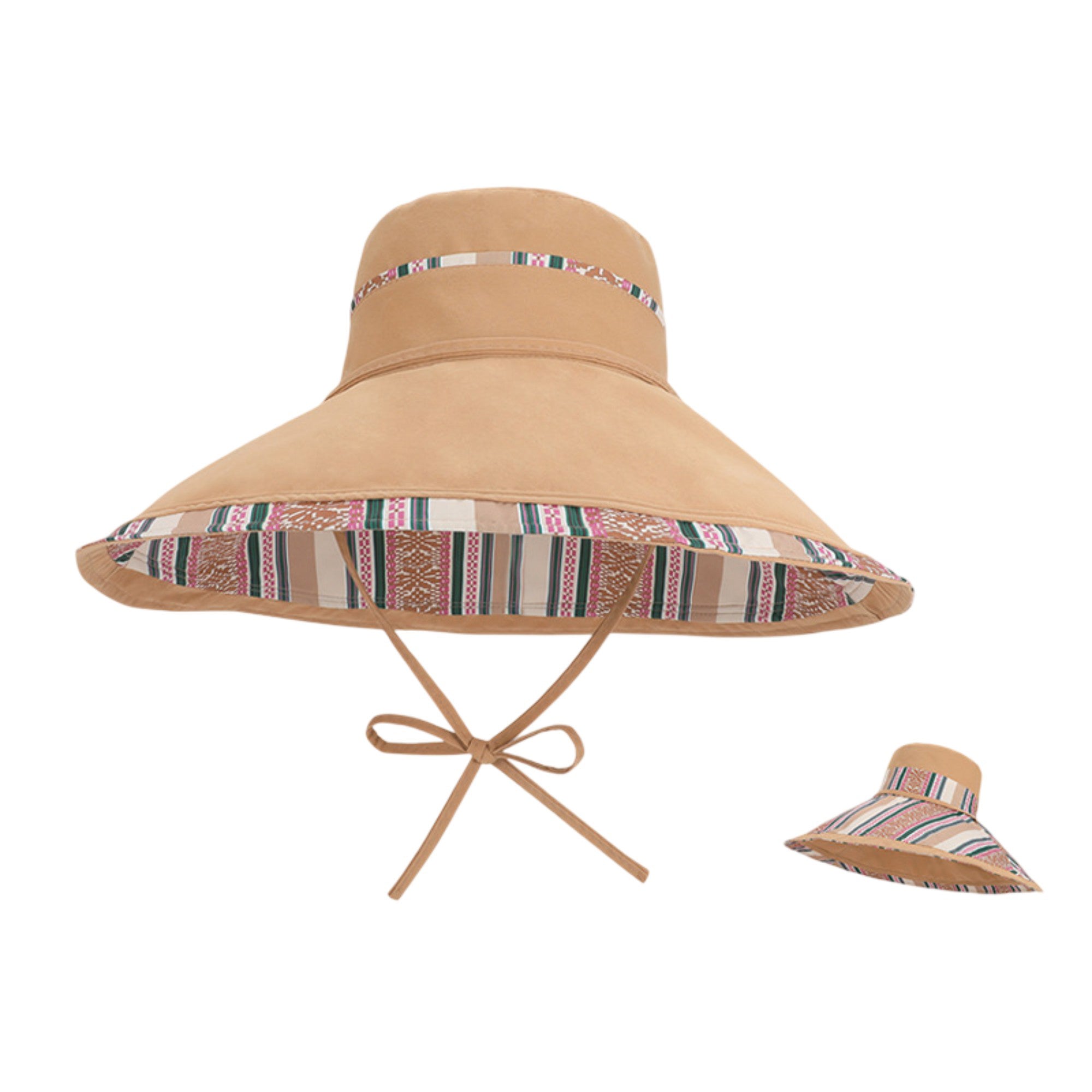Anna-Kaci Women's Reversible Wide Brim Sun Hat with Chin Tie Large Floppy Brim Packable Summer Beach Hat