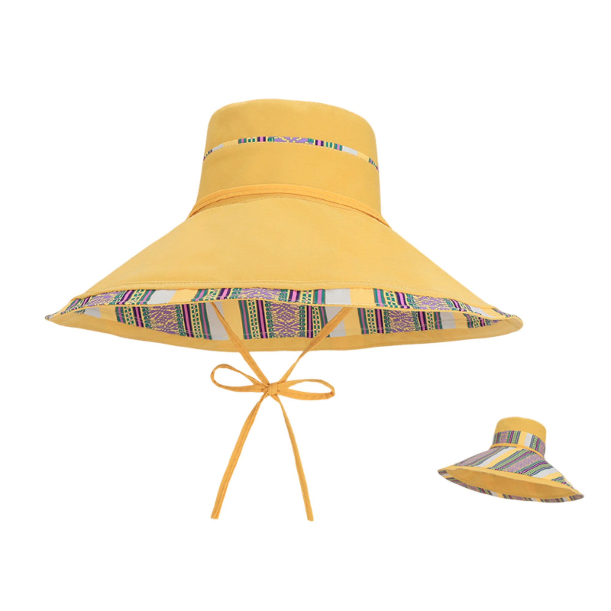 Anna-Kaci Women's Reversible Wide Brim Sun Hat with Chin Tie Large Floppy Brim Packable Summer Beach Hat