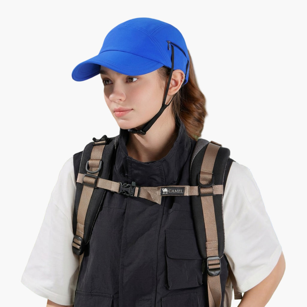 Anna-Kaci Women's Outdoor Baseball Cap with Hidden Chin Strap Breathable Sports Hiking Sun Hat Adjustable Fit