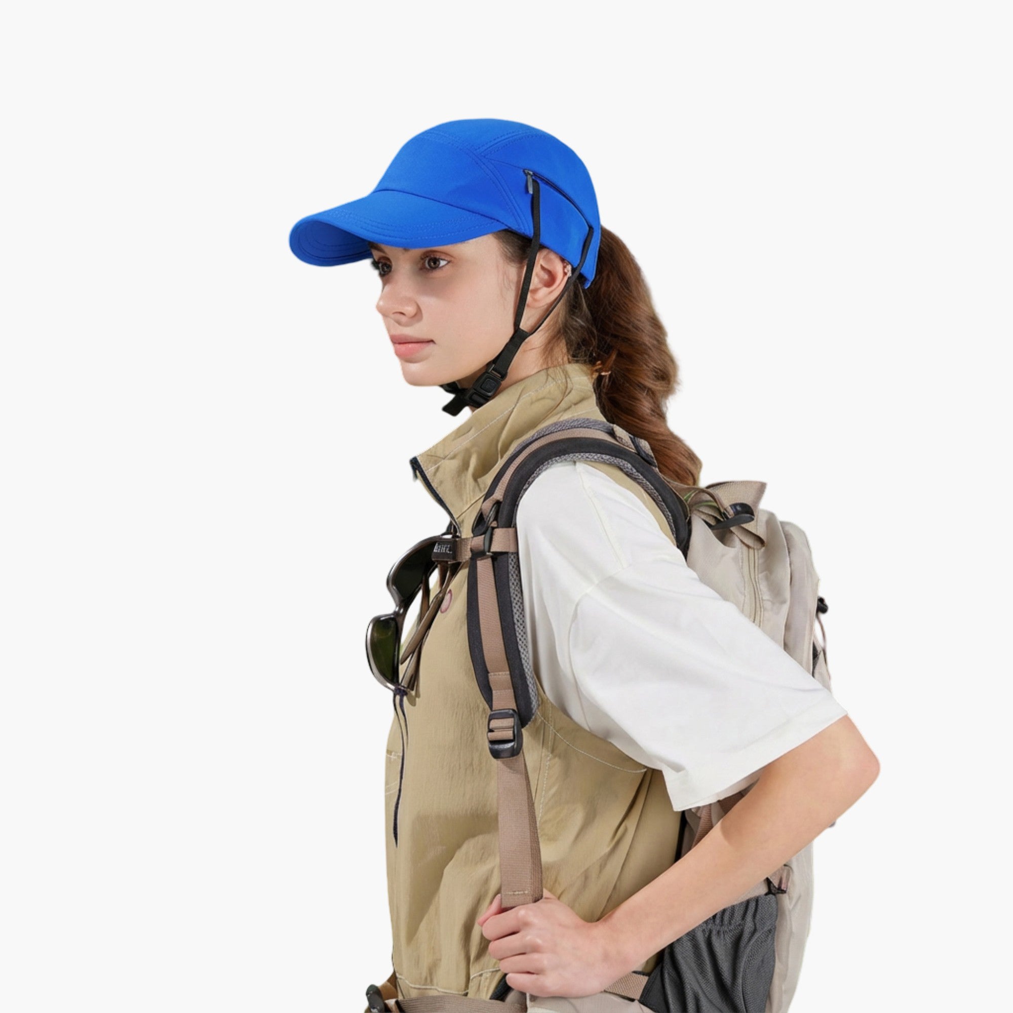 Anna-Kaci Women's Outdoor Baseball Cap with Hidden Chin Strap Breathable Sports Hiking Sun Hat Adjustable Fit